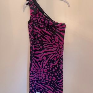 DKNY Silk One Shoulder Dress